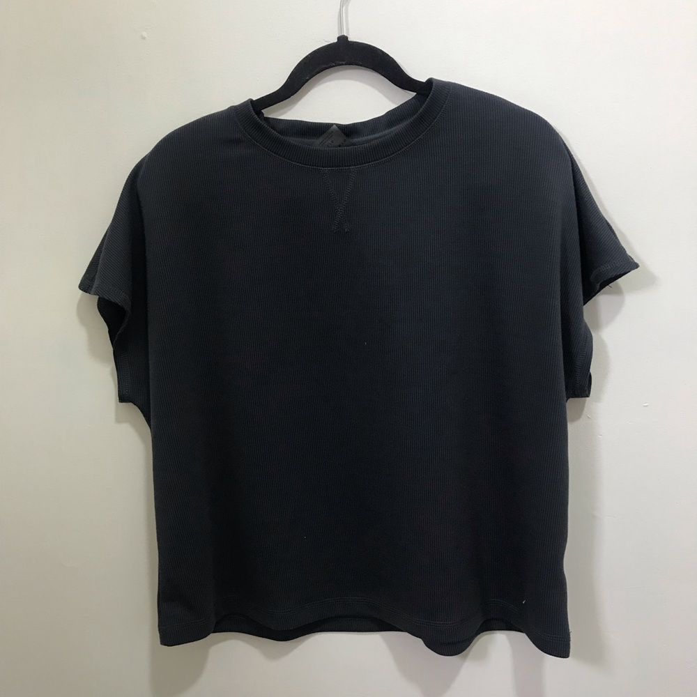 Danskin Black Short-Sleeve Boxy Sweatshirt